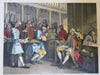 Industry & Idleness Hogarth Scenes c. 1850's Lot x 9 fine hand colored prints