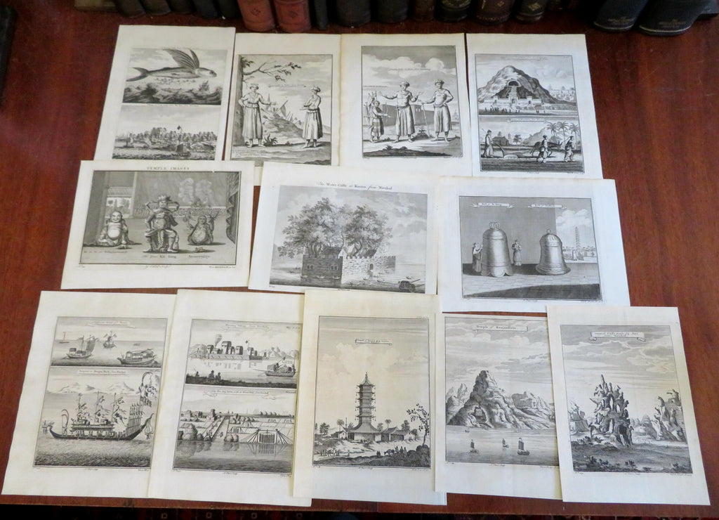 Qing Empire China 1747 Parr prints Sailing Ships Mythical Creatures lot x 12