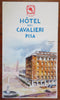 Hotel del Cavalieri Pisa Italian Hotel c.1950 Italy tourism promo w/ cartoon map