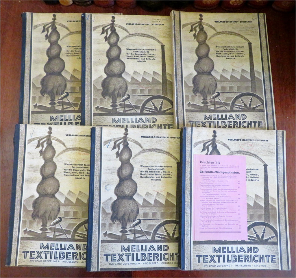 Melliand Textilberichte 1936 German Textile Industry Trade Periodical Lot x 6