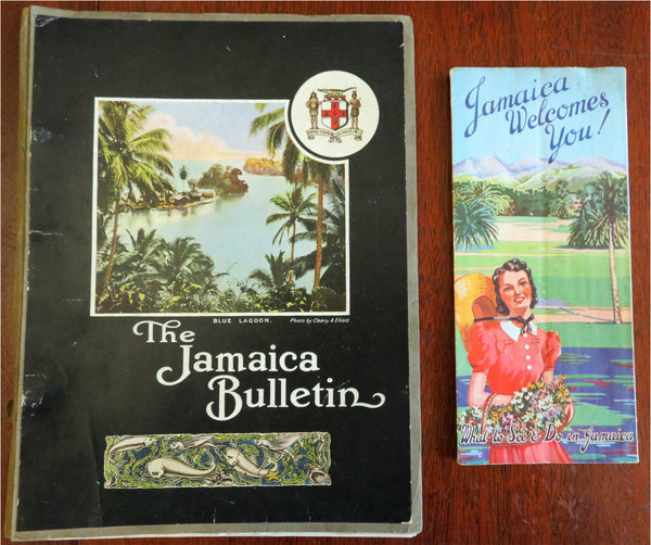 Jamaica Caribbean travel 1930's Lot x 2 illustrated brochure & newsletters run