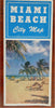 Miami Beach Florida c. 1951 cartoon pictorial city plan folding tourist brochure