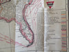 YMCA USA 1910 Principal RR lines Transportation freight lg. folding pocket map