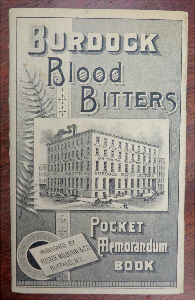 Burdock Blood Bitters Pocket Memorandum 1892 patent medicine advertising