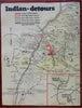 Land of Pueblos Santa Fe New Mexico 1947 illustrated tourist advert w/ map