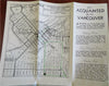 Greater Vancouver city plan c1930's Hotel Grosvenor tourist pamphlet map