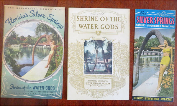 Silver Springs Florida 1948 lot x 3 illustrated history tourist promo guides