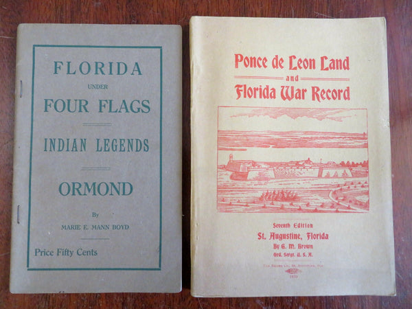 Florida History Ormond 1910-20 Lot x 2 Books Ponce de Leon St. Augustine History
