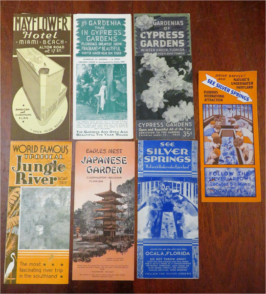 Florida Tourist Brochures c. 1920-1940 Hotel Mayflower Silver Springs Lot x 7