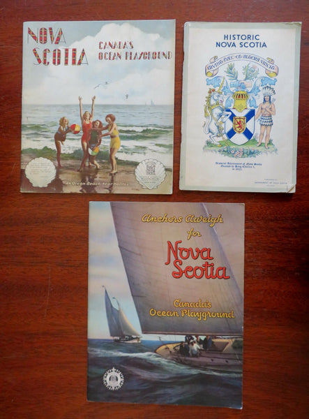 Nova Scotia Canada 1930's lot x 3 lovely illustrated souvenir adverts tourism