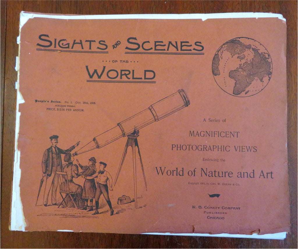 World Sights & Scenes 1893 George Ogilvie 21 individ. parts subscription  set