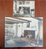 Family Living Room Fireplace c. 1920's lot x 2 rare colorful photographic prints