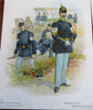 Massachusetts Militia Uniforms prints 1895 lot x7 rare colorful nwsppr. graphics