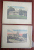 Mount Vernon & Capitol Building c. 1910's lot x 2 rare colorful printed graphic