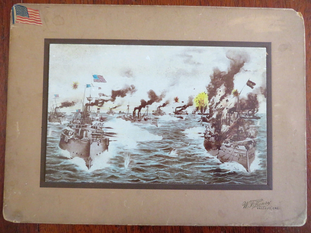 Philippines Battle of Manila Spanish American War c. 1899 rare souvenir print