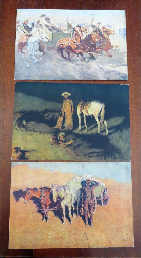 Frederick Remington American West c. 1890-1910 lot x 3 scarce graphic prints