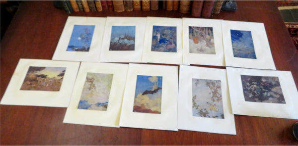 Edmund Dulac color prints c. 1920's scarce fairies nymphs fantasy art lot x 10