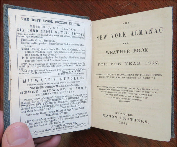 Weather Book Scientific Compendium 1857 fascinating Almanac Telescopes planets