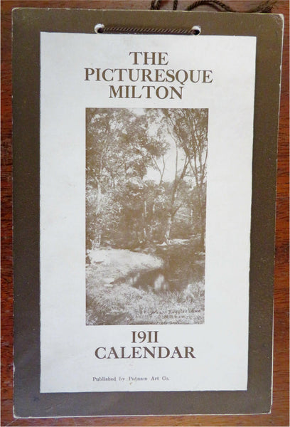Milton Massachusetts 1911 rare pictorial Wall Calendar 12 B&W photos