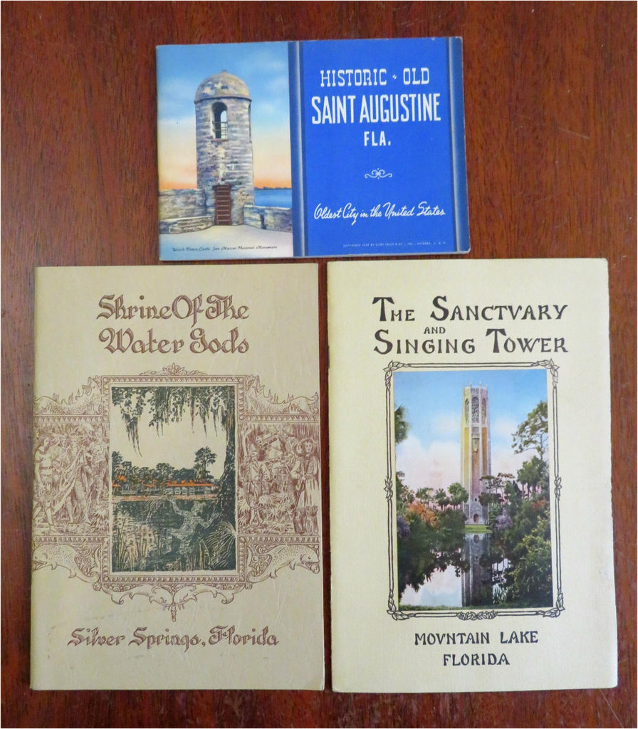Florida History & Tourism 1930's Lot x 3 St. Augustine Silver Springs books