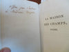 House of Fields 1809 Campenon Napoleonic French leather book author inscribed