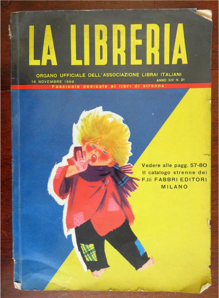 La Libereria 1960 Italian Booksellers well color cover Illustrated trade journal