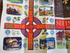 Kingdom of Scotland Decorative Vignettes Clan Shields c. 1950's lg pictorial map