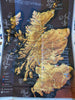 Kingdom of Scotland Decorative Vignettes Clan Shields c. 1950's lg pictorial map