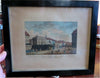 Berlin Germany Street Scene Bridges Equestrian Statue c. 1840 framed glass print