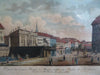 Berlin Germany Street Scene Bridges Equestrian Statue c. 1840 framed glass print