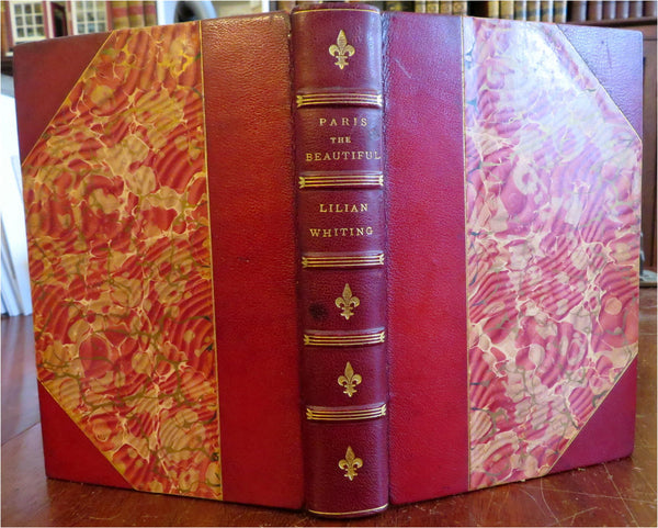 Paris France City Guide Cultural Landscape 1911 Whiting lovely old leather book