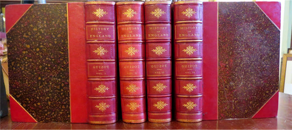 History of England from Rome to Victoria 1876 illustrated 4v fine leather set