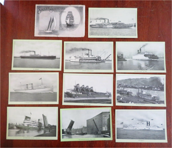 Yachts Sailing Ships Nautical Scenes1904 Singer promo sewing machine cards x 10