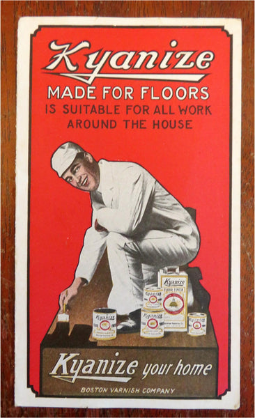 Kyanize Boston Varnish Company home floor c. 1917 real color samples brochure