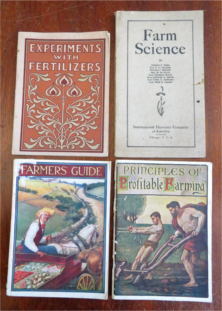 American Agriculture Lot x 4 Farming Sciences Harvesting Fertilizer c 1900 books