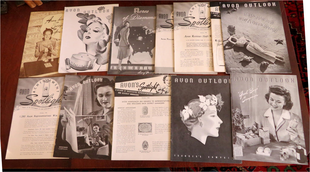 Avon Outlook Women's Makeup Cosmetics Seller Guide Lot x 28 WWII era magazines