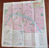 Paris France Pictorial City Plan c. 1950 TWA airline city map travel brochure