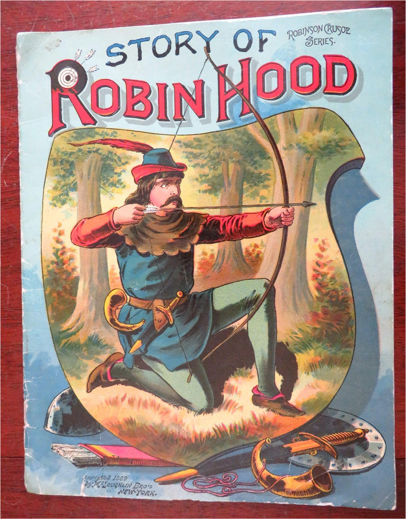 Robin Hood Children's Adventure Story 1889 McLoughlin Bros chromo color book