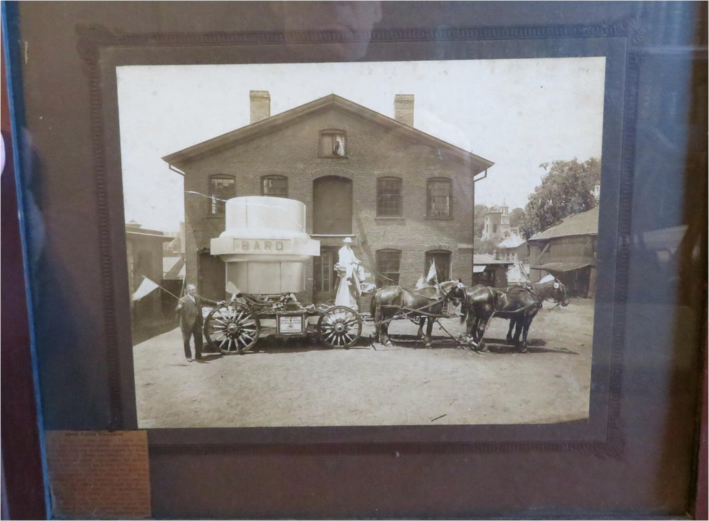 Bard Union Company Parade Float c. 1890's framed photograph brass ball & flange