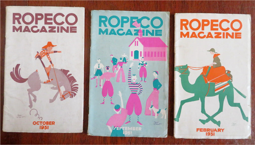 Ropeco Magazine 1931 Art Deco color art clothing store Boys Periodical lot x 3