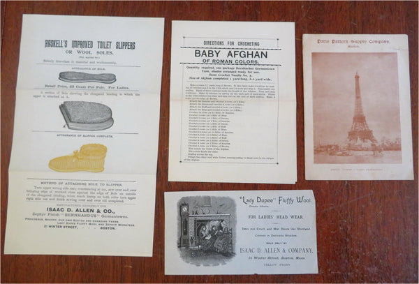 Boston Mass. Clothiers Advertising Leaflets c. 1890's vintage ads Lot x 4
