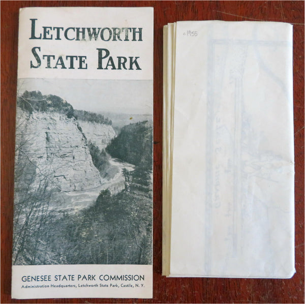 Letchworth State Park New York c. 1955 promotional illustrated map brochure