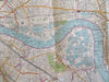 Central London City Plan c. 1910-30's Bartholomew linen backed large map