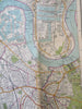 Central London City Plan c. 1910-30's Bartholomew linen backed large map