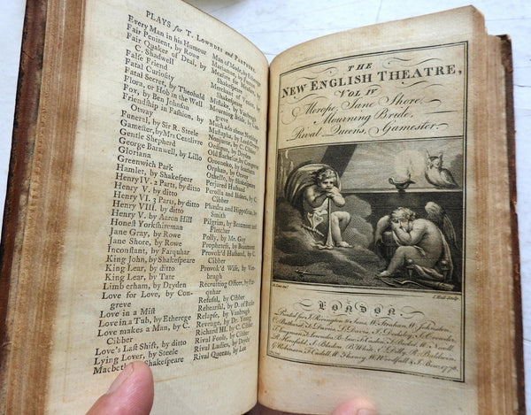 English Theatre 5 Plays Farquhar Howard Moore Cibber Foote 1777 compilation book