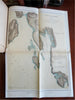 U.S. Coastal Survey Government Report 1866 book 24 nautical maps Western US TX