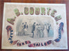 Warrenville New York Tailor A.B. Courter c. 1860's nice folk-art sign by MW Howe