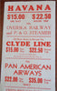 Havana Cuba Sightseeing Tours c. 1930's Pan American Airways airlines leaflet