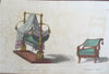 table chairs Fashionable Furniture 1809-27 Ackerman lot x 9 hand colored prints