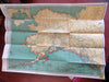 Alaska large color folding pocket Map c.1950's Rand McNally